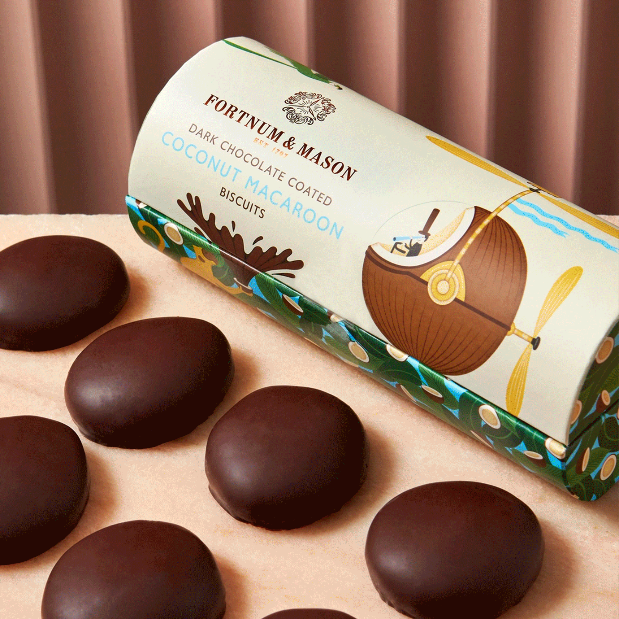 Luxury packaging design for Fortnum & Mason Chocolate Coated Biscuits by Together Design London