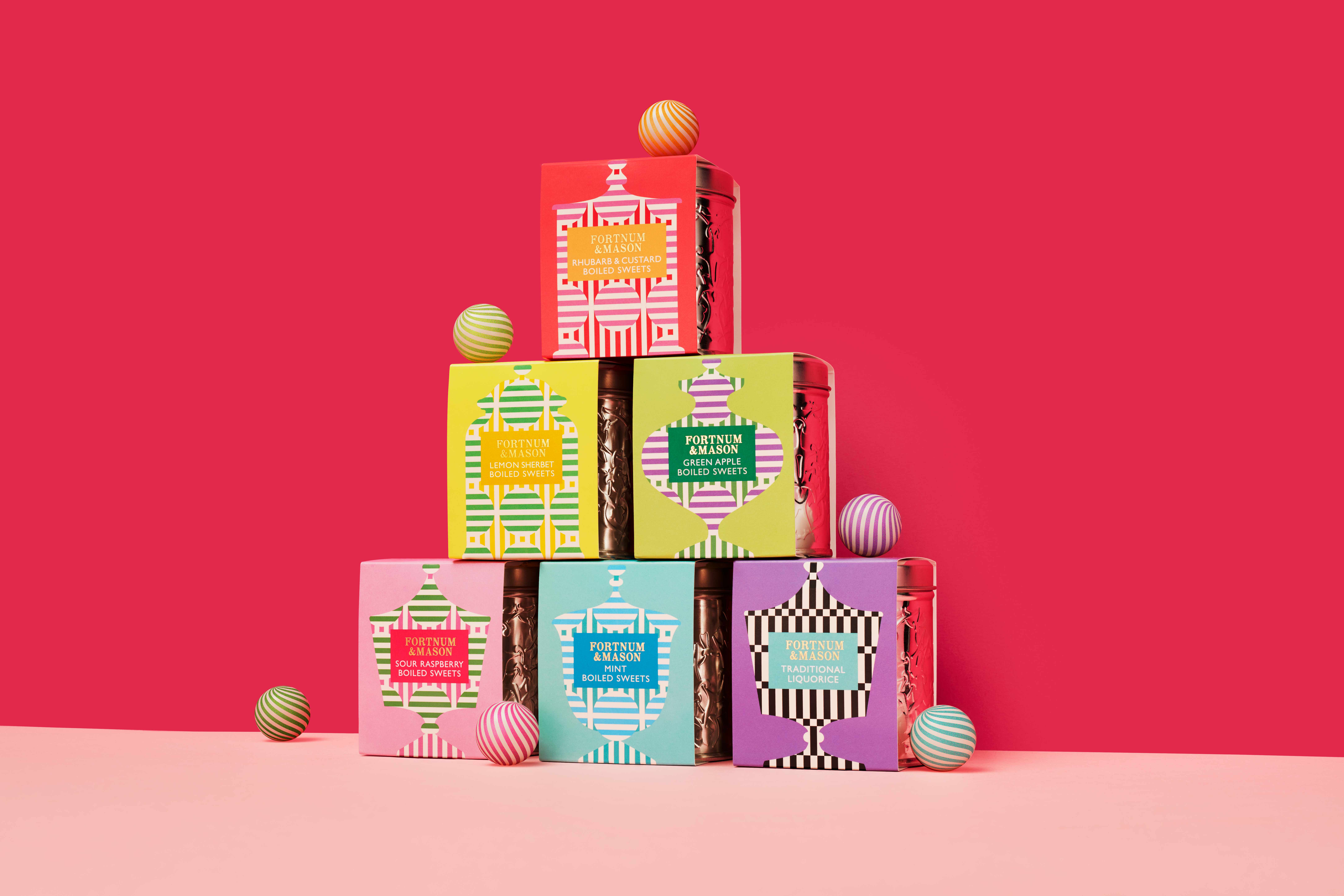 Luxury packaging design for Fortnum & Mason Boiled Sweets Confectionary by Together Design London