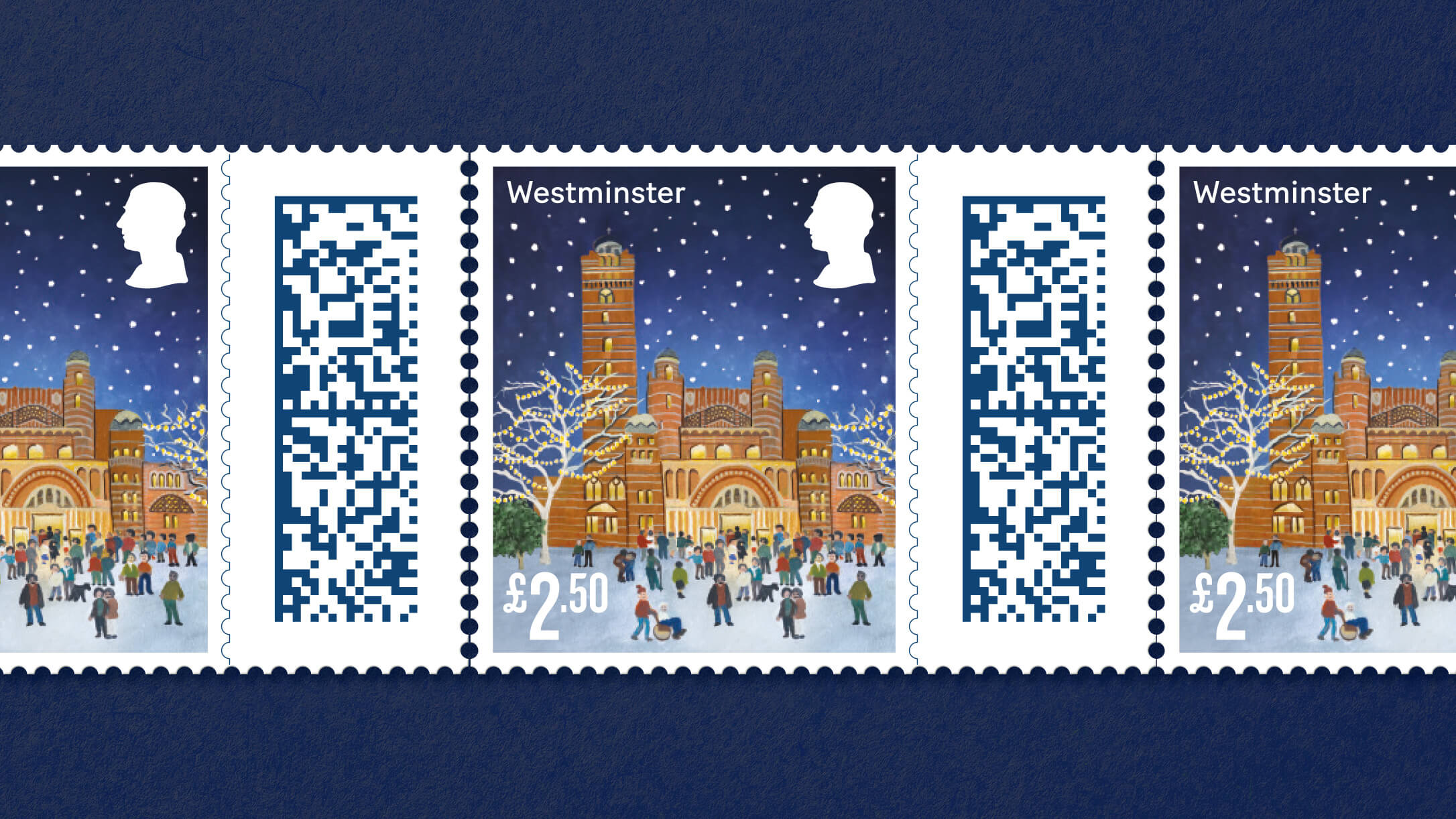 Royal Mail Christmas Stamps 2024 Set Together Design London